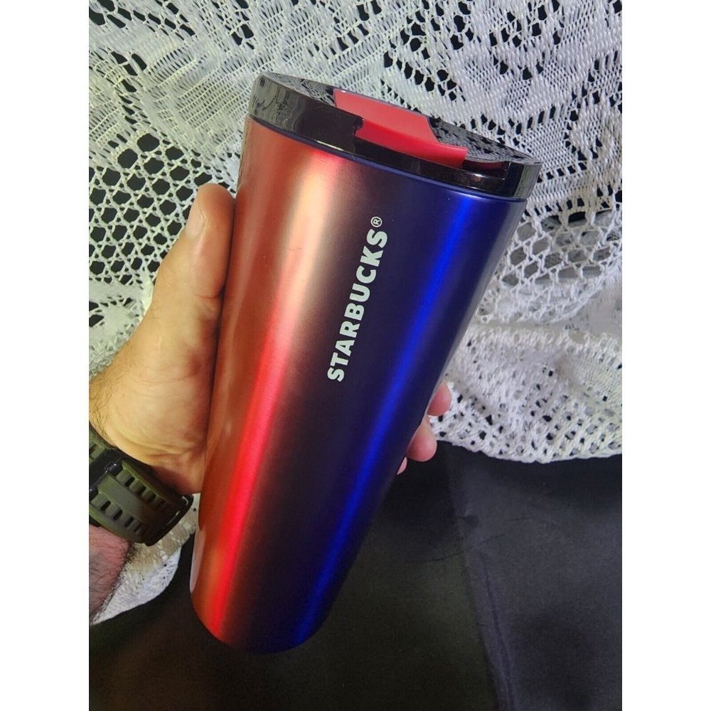NEW! Starbucks 2022 Summer Red/Blue Ombré Stainless Steel Tumbler 16oz